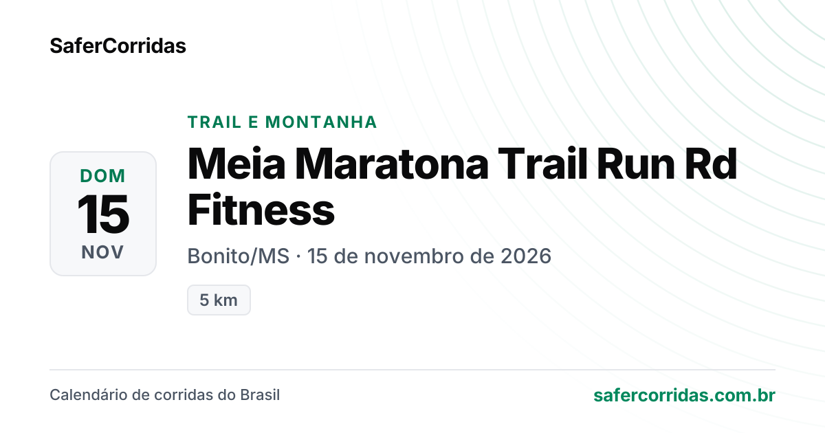 Cartaz de Meia Maratona Trail Run Rd Fitness