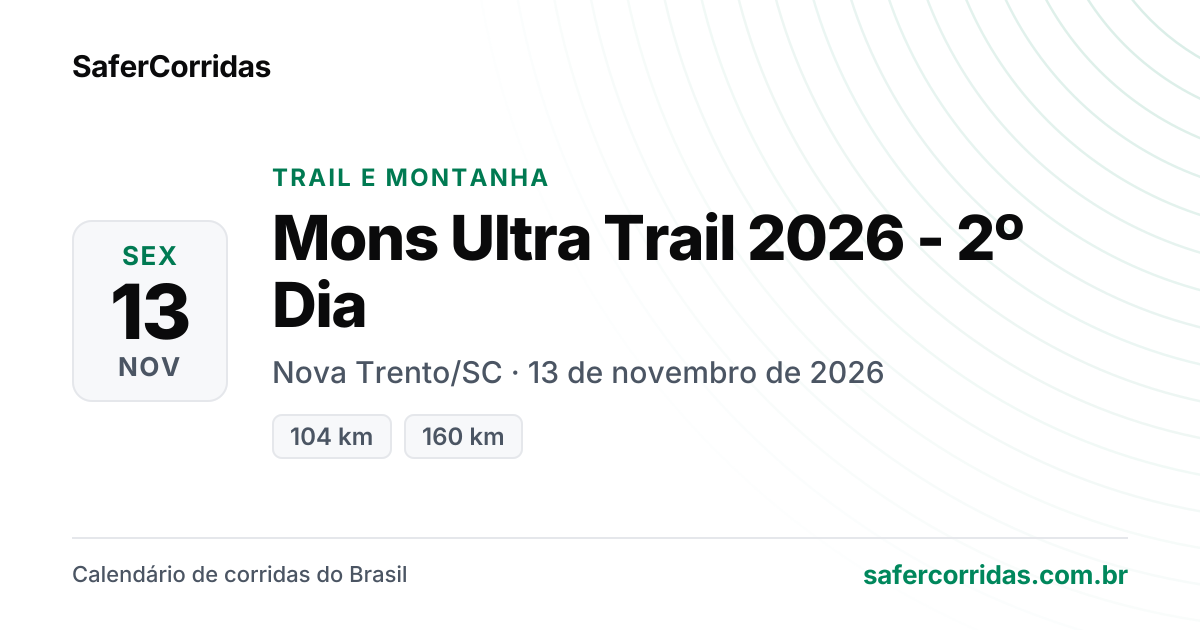 Cartaz de Mons Ultra Trail 2026 - 2º Dia
