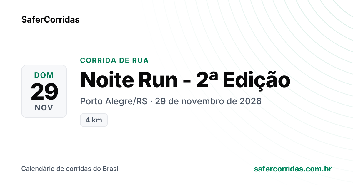 Cartaz de Noite Run - 2ª Edição