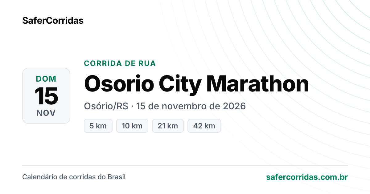 Cartaz de Osorio City Marathon