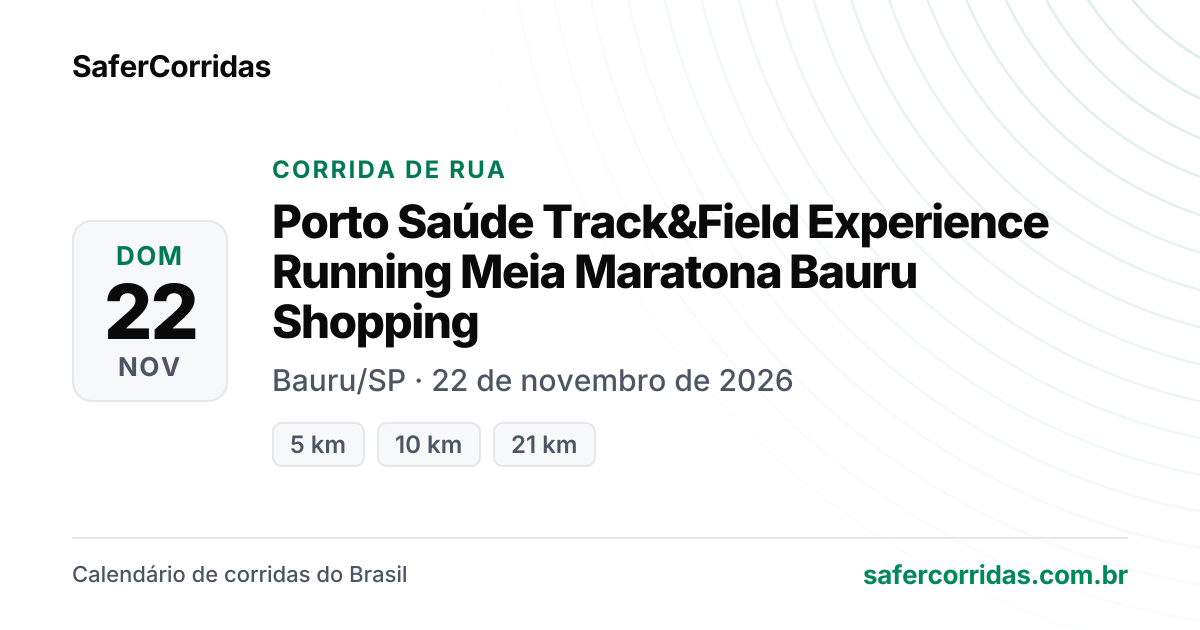 Cartaz de Porto Saúde Track&Field Experience Running Meia Maratona
