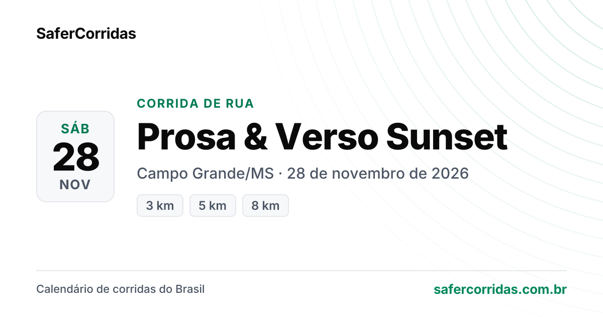 Cartaz de Prosa & Verso Sunset