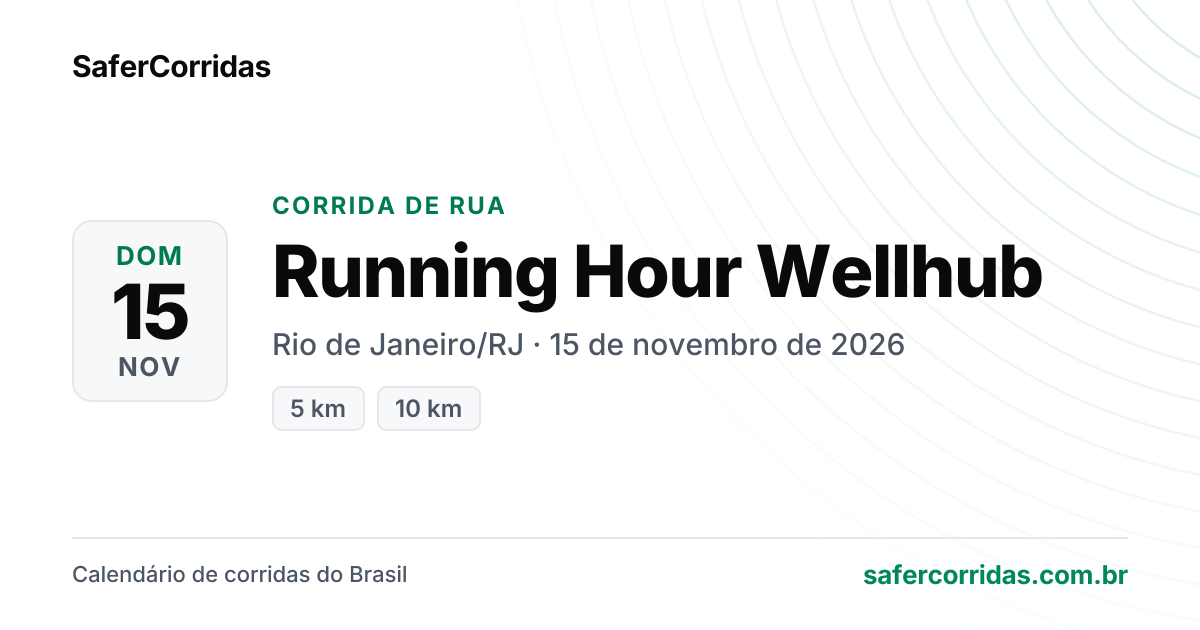 Cartaz de Running Hour Wellhub