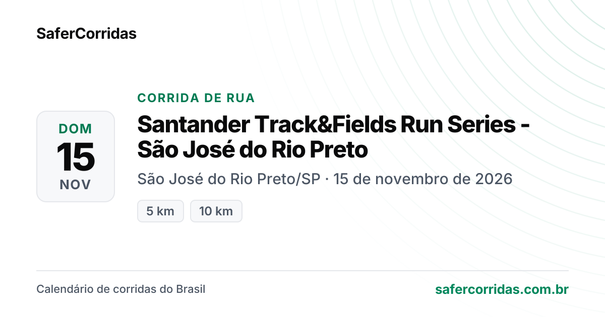 Cartaz de Santander Track&Fields Run Series