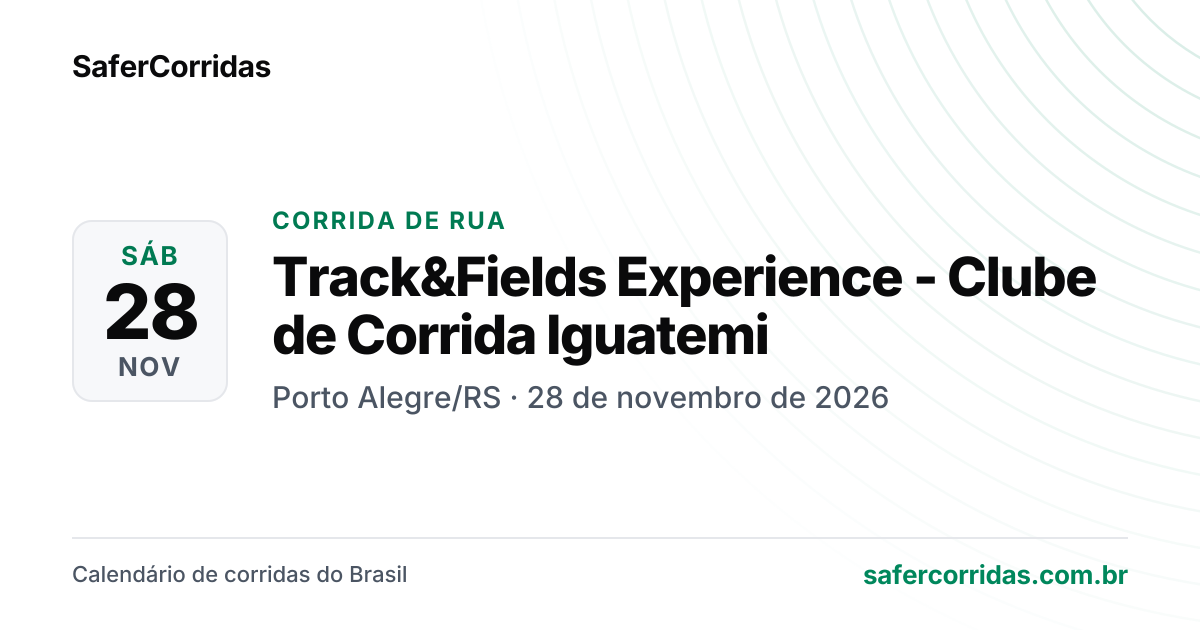 Cartaz de Track&Fields Experience - Clube de Corrida