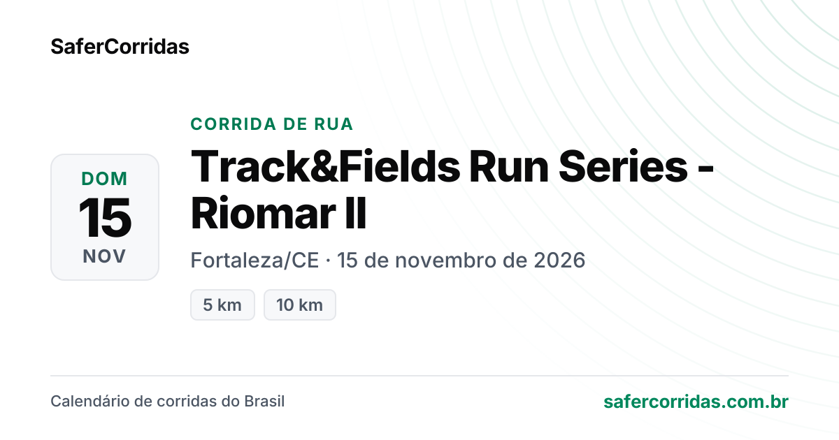 Cartaz de Track&Fields Run Series - Riomar II