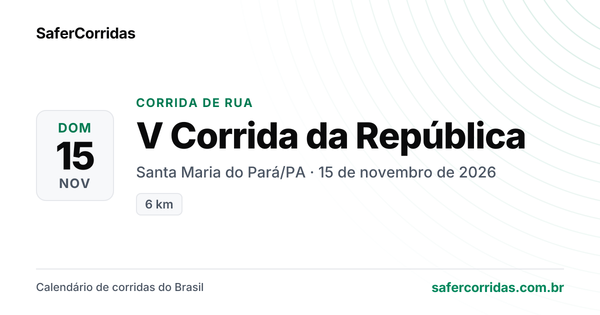 Cartaz de V Corrida da República